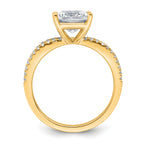 14k 2 carat Certified Lab Grown Diamond VS+ F+ Princess Complete Engagement Ring
