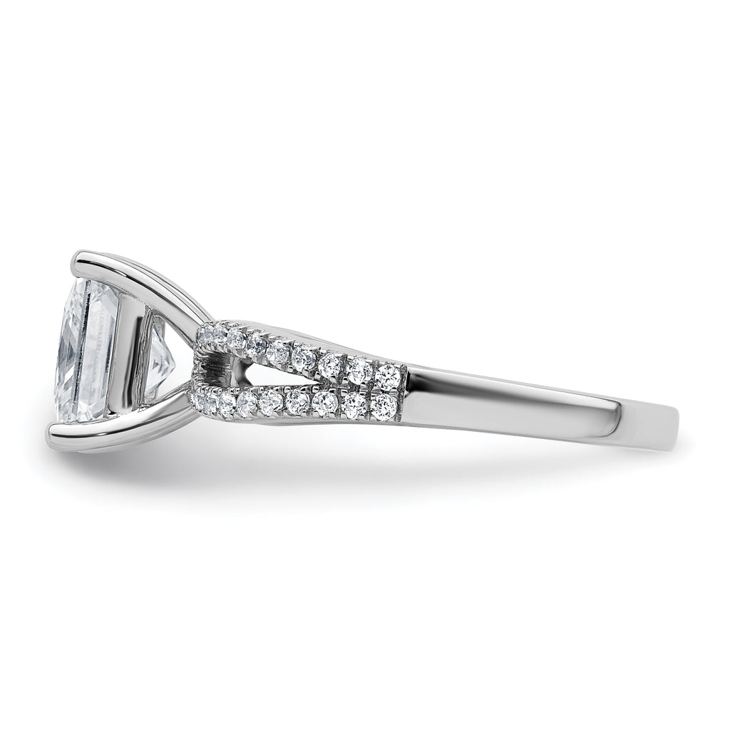 14k White Gold 2 1/4 carat Lab Grown Diamond VS+ F+ Princess Complete Engagement Ring