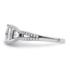 14k White Gold 2 1/4 carat Lab Grown Diamond VS+ F+ Princess Complete Engagement Ring