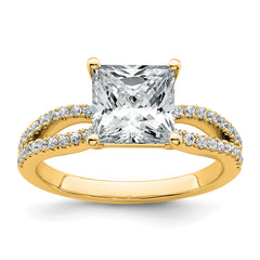14k 2 1/4 carat Lab Grown Diamond VS+ F+ Princess Complete Engagement Ring