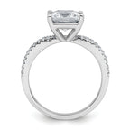 14k White Gold 2 1/4 carat Certified Lab Grown Diamond VS+ F+ Princess Complete Engagement Ring