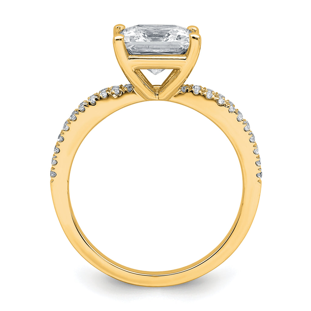 14k 2 1/4 carat Certified Lab Grown Diamond VS+ F+ Princess Complete Engagement Ring