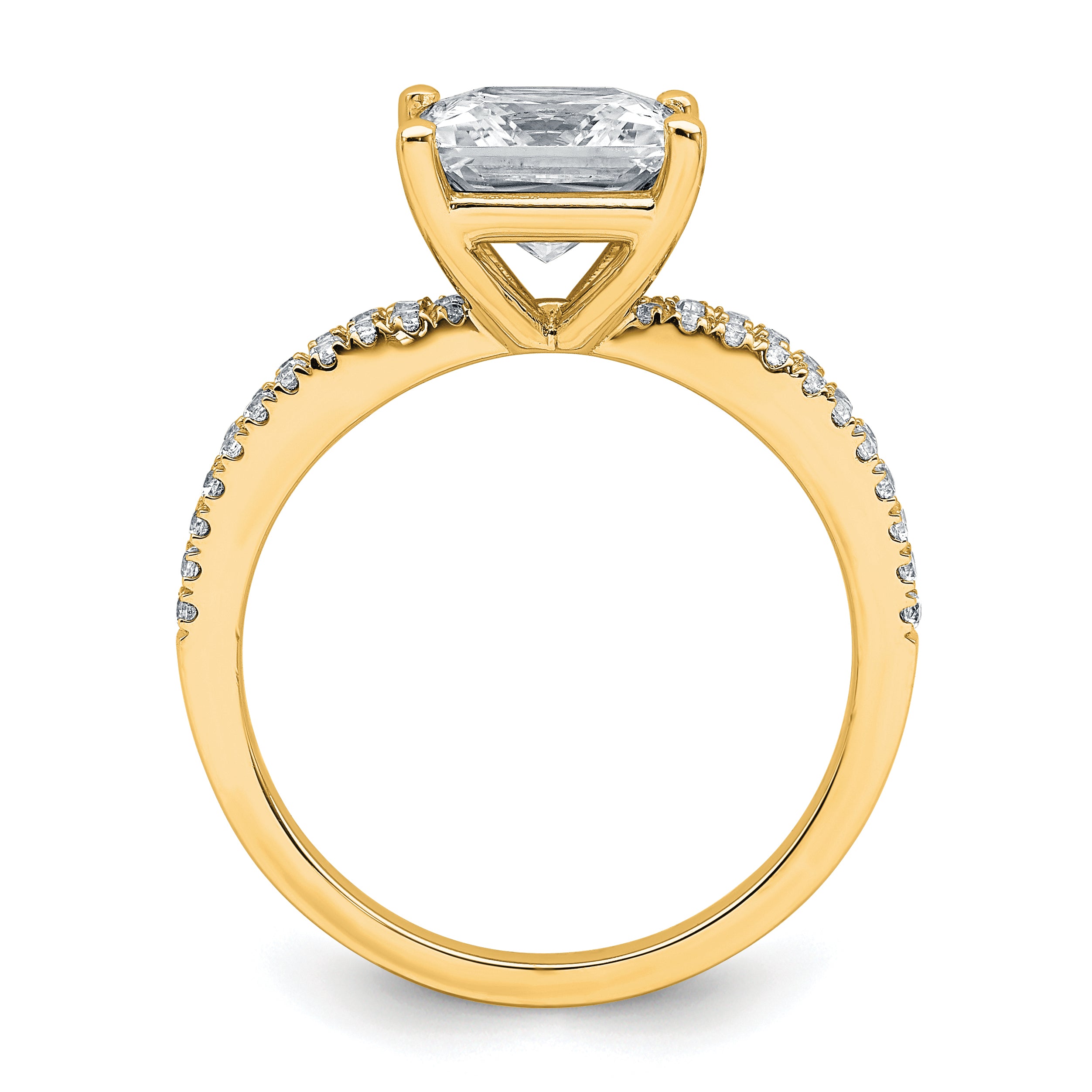 14k 2 1/4 carat Certified Lab Grown Diamond VS+ F+ Princess Complete Engagement Ring