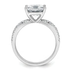 14k White Gold 2 1/2 carat Lab Grown Diamond VS+ F+ Princess Complete Engagement Ring