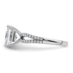14k White Gold 2 1/2 carat Lab Grown Diamond VS+ F+ Princess Complete Engagement Ring