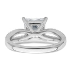 14k White Gold 2 1/2 carat Lab Grown Diamond VS+ F+ Princess Complete Engagement Ring