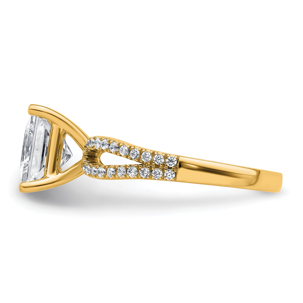 14k 2 1/2 carat Lab Grown Diamond VS+ F+ Princess Complete Engagement Ring