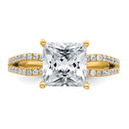 14k 2 1/2 carat Lab Grown Diamond VS+ F+ Princess Complete Engagement Ring