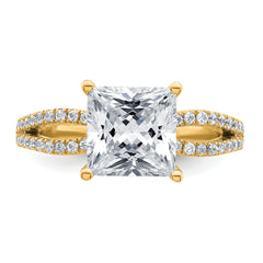 14k 2 1/2 carat Lab Grown Diamond VS+ F+ Princess Complete Engagement Ring