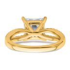14k 2 1/2 carat Lab Grown Diamond VS+ F+ Princess Complete Engagement Ring