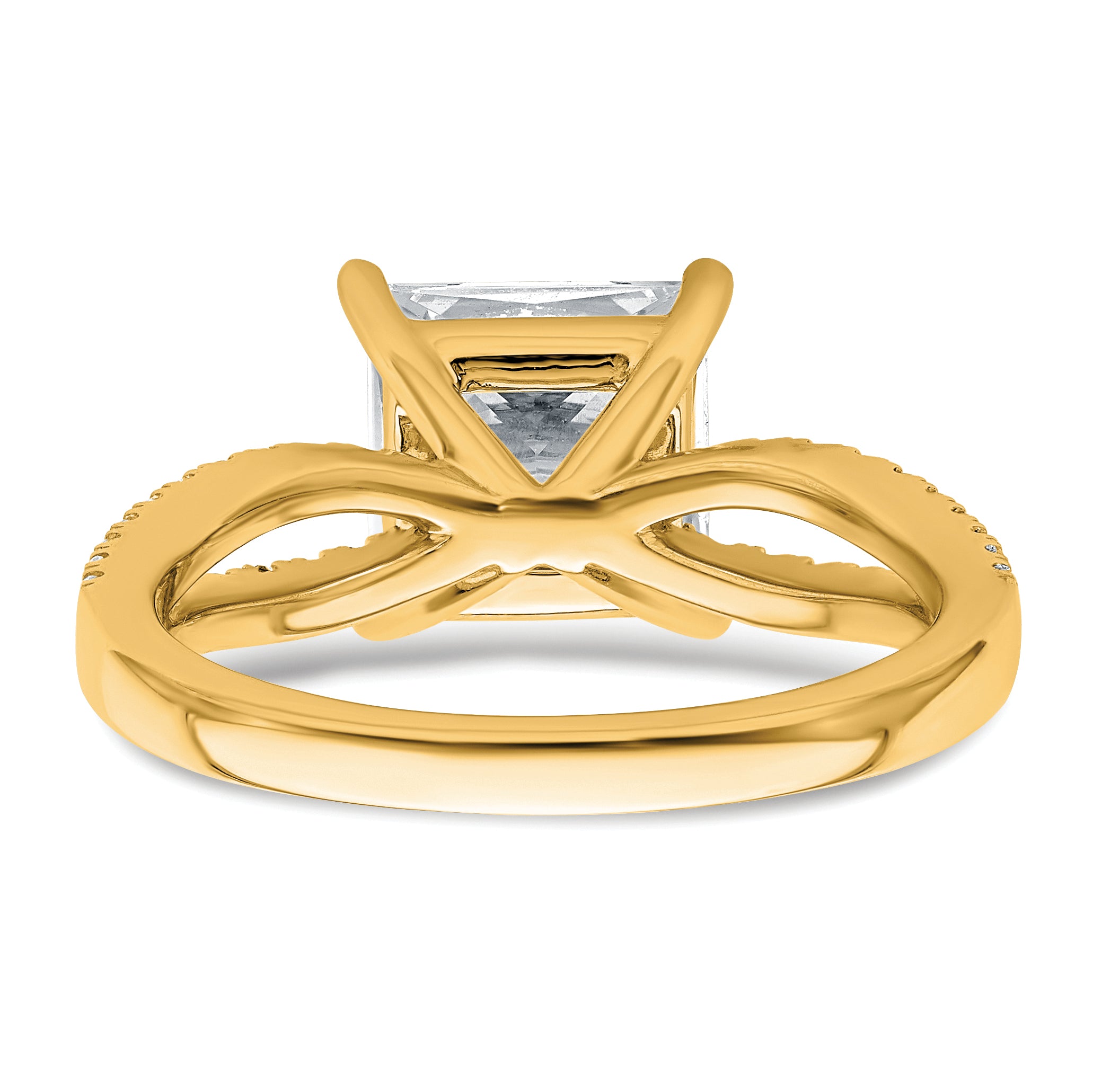 14k 2 1/2 carat Lab Grown Diamond VS+ F+ Princess Complete Engagement Ring
