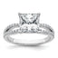 14k White Gold 2 1/2 carat Certified Lab Grown Diamond VS+ F+ Princess Complete Engagement Ring