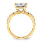 14k 2 1/2 carat Certified Lab Grown Diamond VS+ F+ Princess Complete Engagement Ring