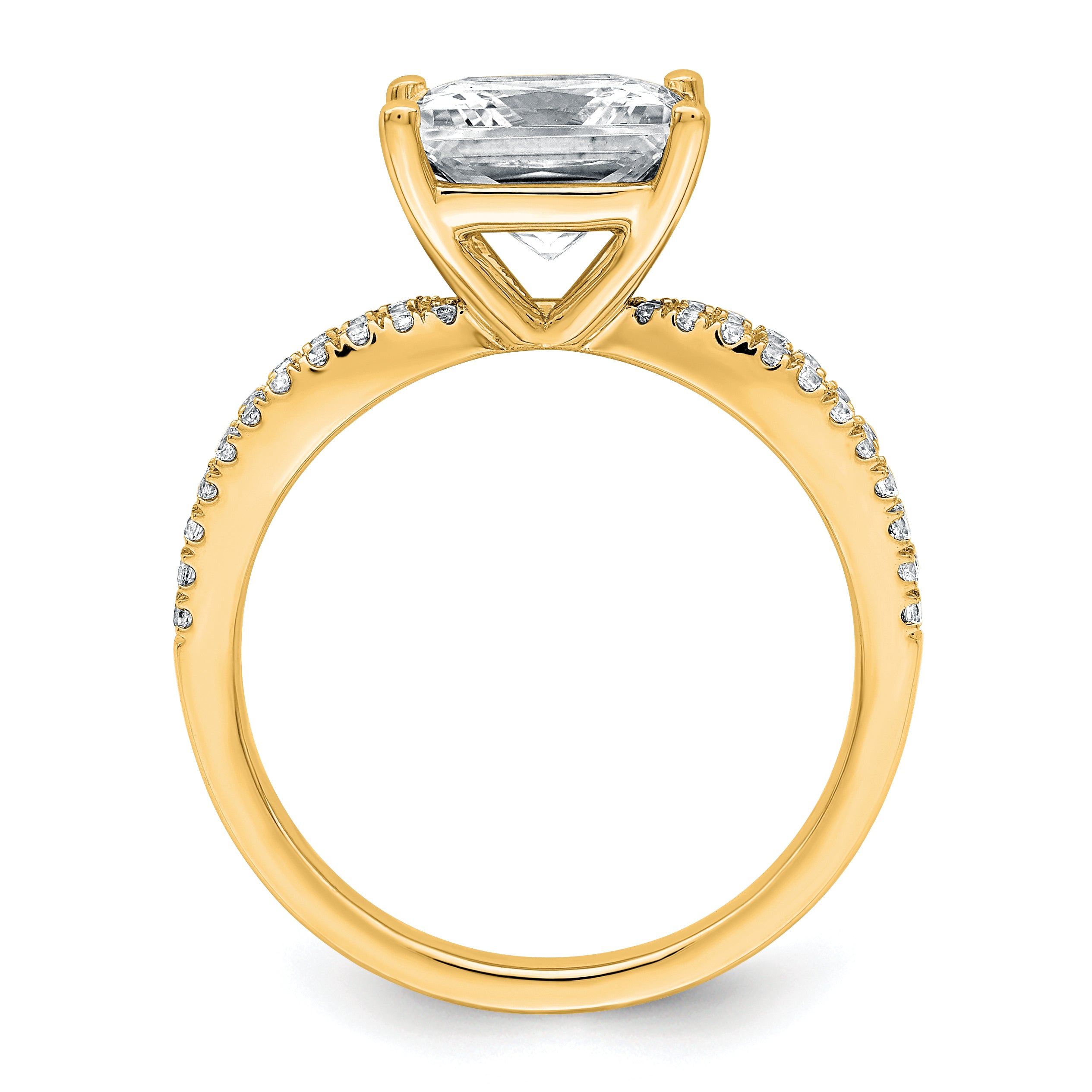14k 2 1/2 carat Certified Lab Grown Diamond VS+ F+ Princess Complete Engagement Ring