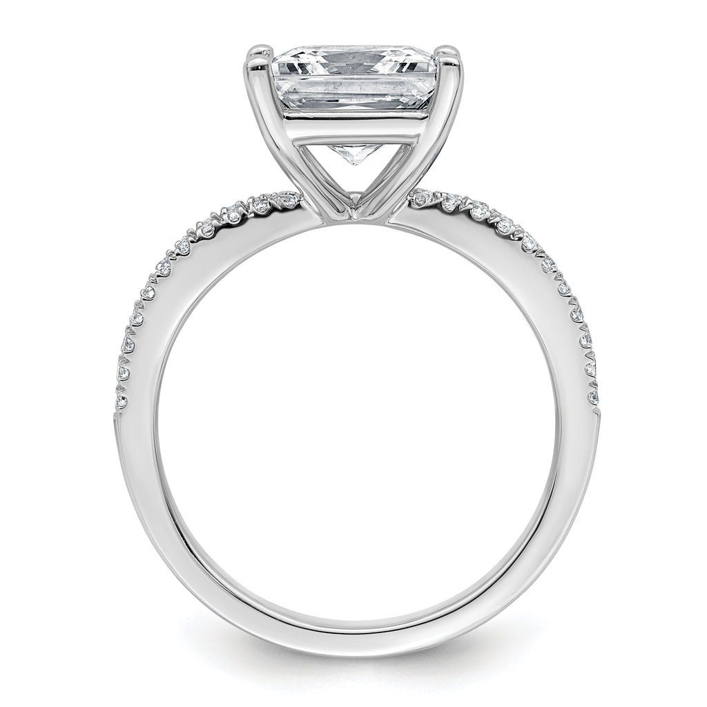 14k White Gold 2 3/4 carat Lab Grown Diamond VS+ F+ Princess Complete Engagement Ring