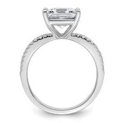14k White Gold 2 3/4 carat Lab Grown Diamond VS+ F+ Princess Complete Engagement Ring