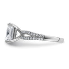 14k White Gold 2 3/4 carat Lab Grown Diamond VS+ F+ Princess Complete Engagement Ring