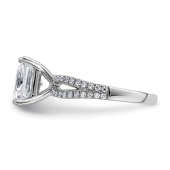 14k White Gold 2 3/4 carat Lab Grown Diamond VS+ F+ Princess Complete Engagement Ring