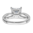 14k White Gold 2 3/4 carat Lab Grown Diamond VS+ F+ Princess Complete Engagement Ring