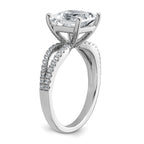 14k White Gold 2 3/4 carat Lab Grown Diamond VS+ F+ Princess Complete Engagement Ring
