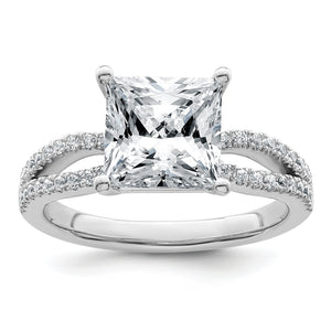 Princess Lab-Grown Diamond Engagement Ring in 14K White Gold (2 3/4 ct. tw.), Size 7 - Sophia Jewelers