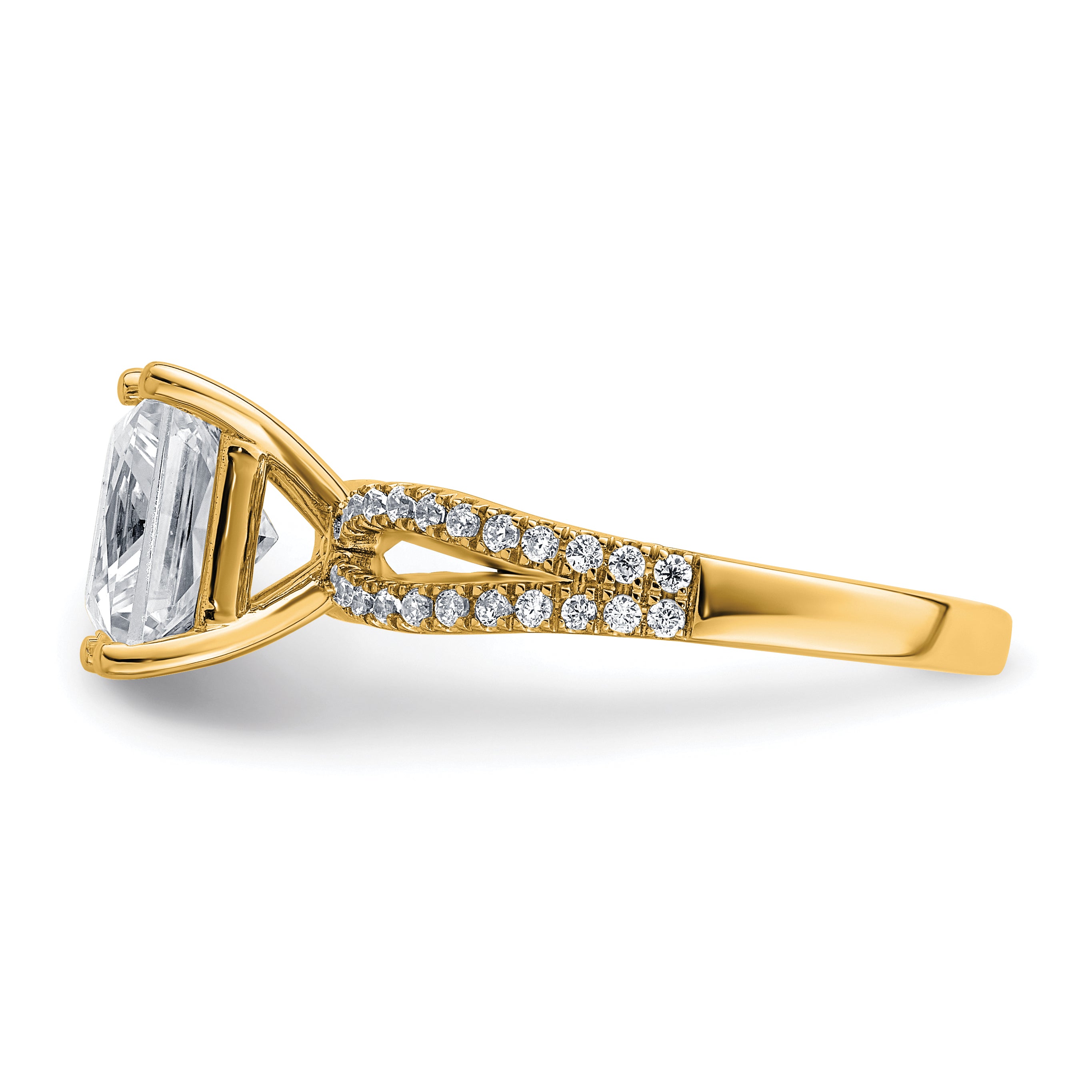 14k 2 3/4 carat Lab Grown Diamond VS+ F+ Princess Complete Engagement Ring