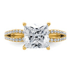 14k 2 3/4 carat Lab Grown Diamond VS+ F+ Princess Complete Engagement Ring