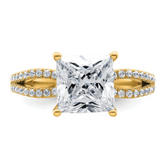 14k 2 3/4 carat Lab Grown Diamond VS+ F+ Princess Complete Engagement Ring