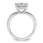 14k White Gold 2 3/4 carat Certified Lab Grown Diamond VS+ F+ Princess Complete Engagement Ring
