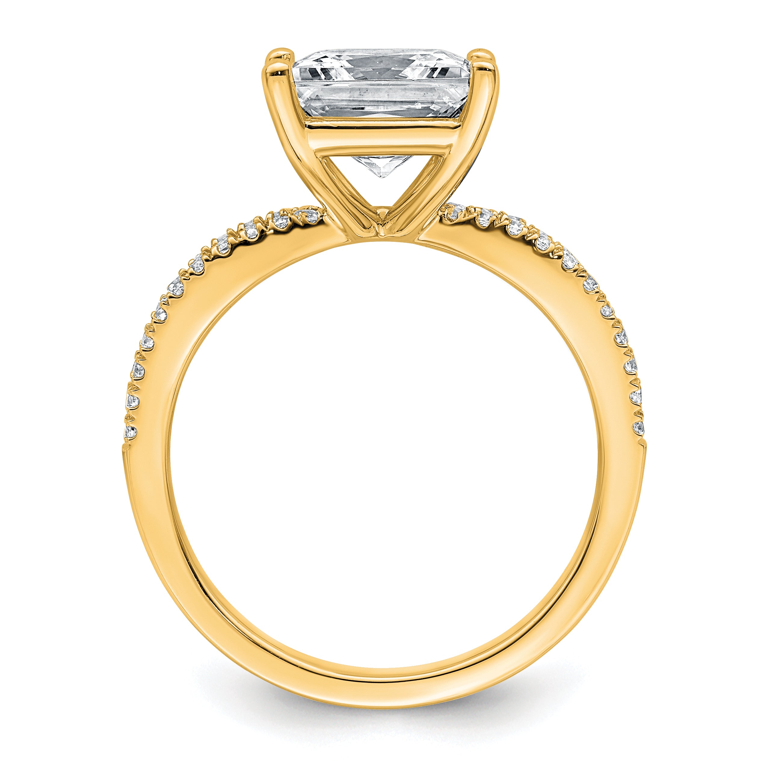 14k 2 3/4 carat Certified Lab Grown Diamond VS+ F+ Princess Complete Engagement Ring Secondary image