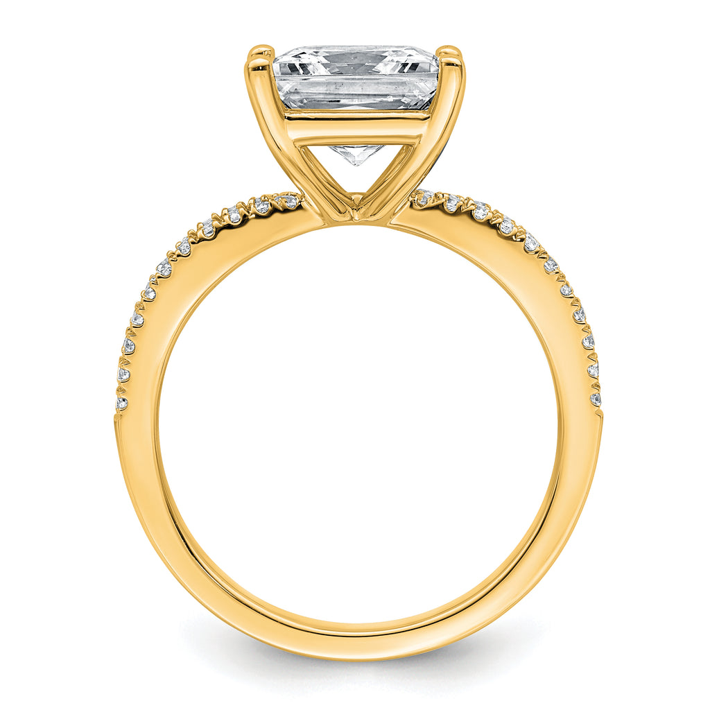 14k 2 3/4 carat Certified Lab Grown Diamond VS+ F+ Princess Complete Engagement Ring