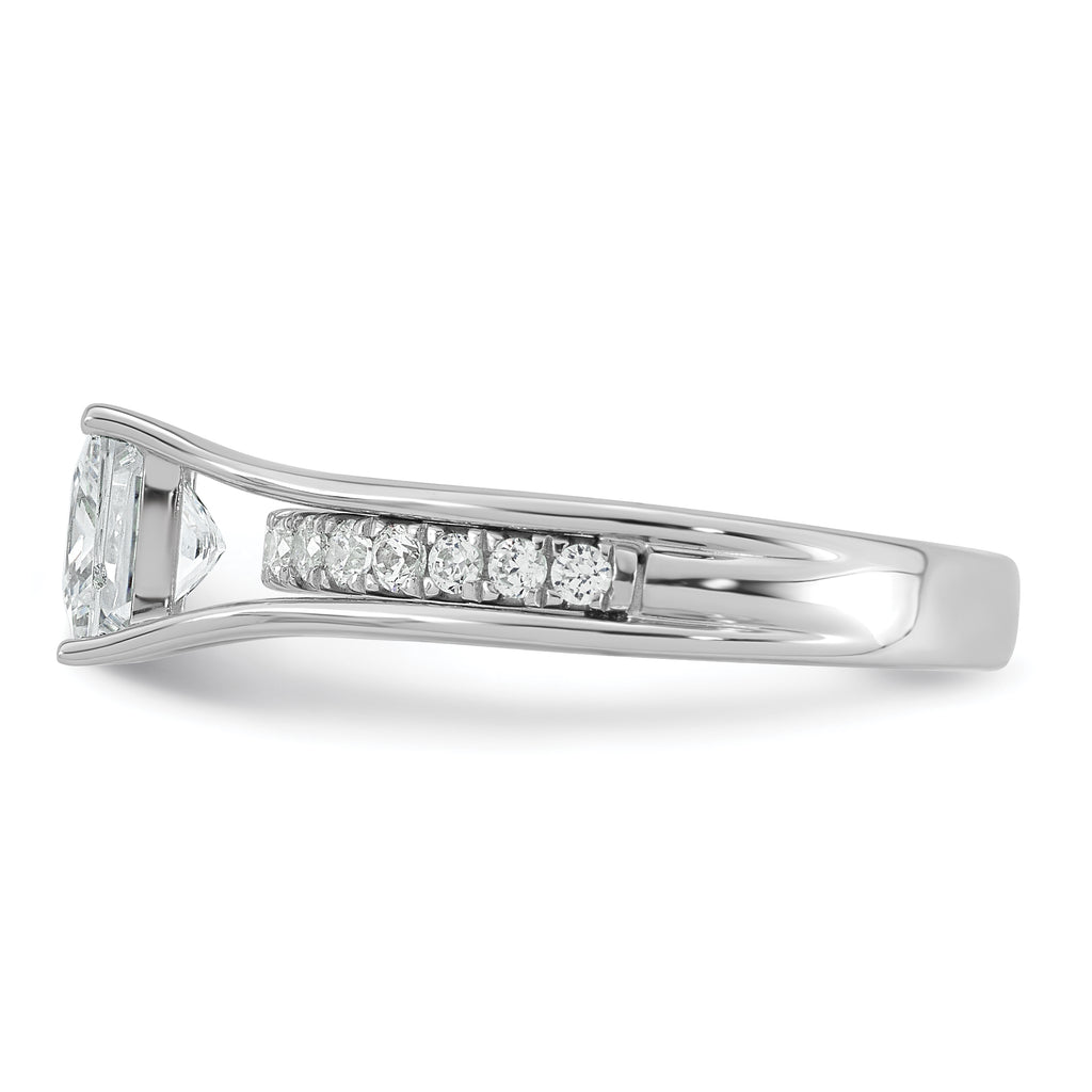 14k White Gold 1 7/8 carat Lab Grown Diamond VS+ F+ Princess Complete Engagement Ring