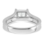 14k White Gold 1 7/8 carat Lab Grown Diamond VS+ F+ Princess Complete Engagement Ring