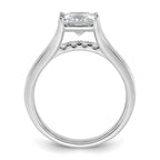 14k White Gold 1 7/8 carat Certified Lab Grown Diamond VS+ F+ Princess Complete Engagement Ring