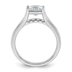 14k White Gold 1 7/8 carat Certified Lab Grown Diamond VS+ F+ Princess Complete Engagement Ring