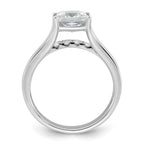 14k White Gold 2 1/2 carat Lab Grown Diamond VS+ F+ Princess Complete Engagement Ring