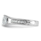 14k White Gold 2 1/2 carat Lab Grown Diamond VS+ F+ Princess Complete Engagement Ring