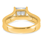14k 2 1/2 carat Lab Grown Diamond VS+ F+ Princess Complete Engagement Ring