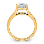 14k 2 1/2 carat Certified Lab Grown Diamond VS+ F+ Princess Complete Engagement Ring