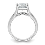 14k White Gold 3 1/6 carat Lab Grown Diamond VS+ F+ Princess Complete Engagement Ring