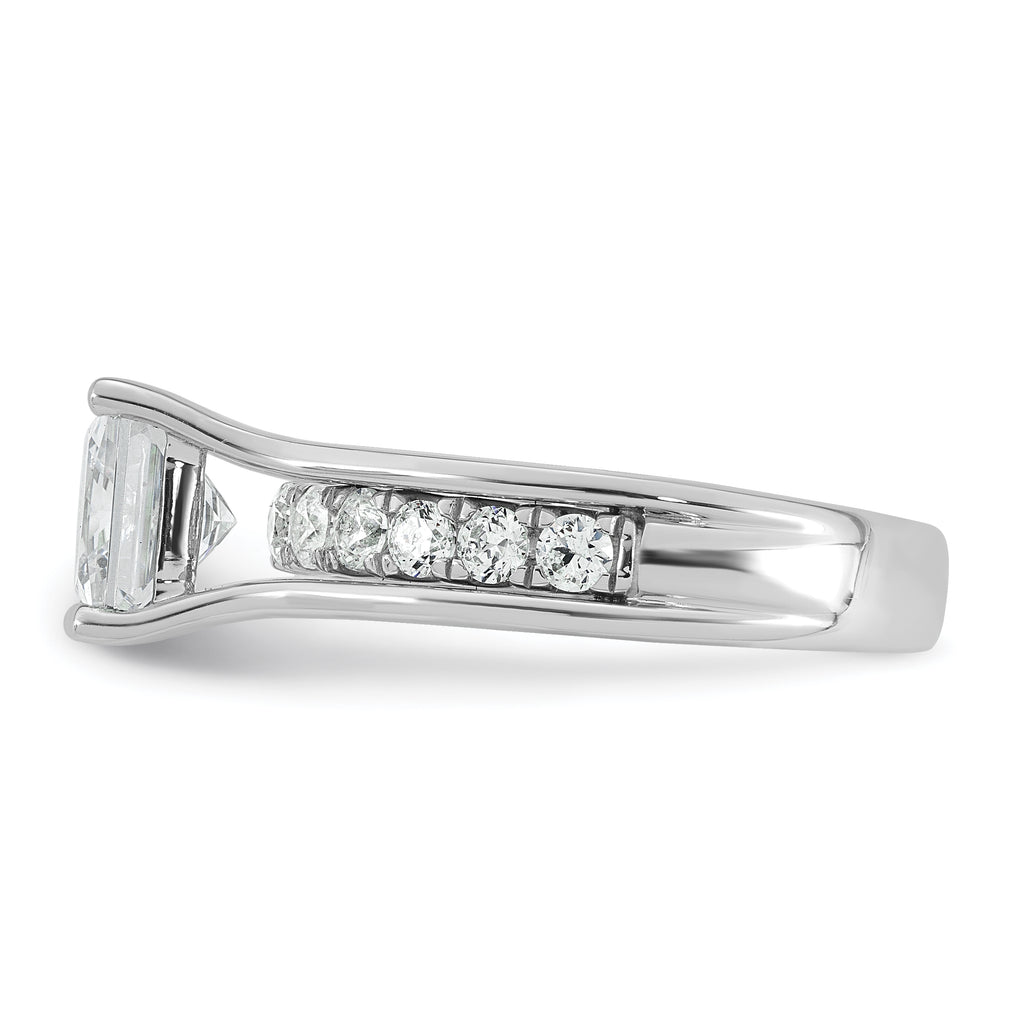 14k White Gold 3 1/6 carat Lab Grown Diamond VS+ F+ Princess Complete Engagement Ring