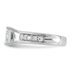 14k White Gold 3 1/6 carat Lab Grown Diamond VS+ F+ Princess Complete Engagement Ring