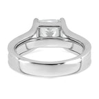14k White Gold 3 1/6 carat Lab Grown Diamond VS+ F+ Princess Complete Engagement Ring