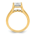 14k 3 1/6 carat Lab Grown Diamond VS+ F+ Princess Complete Engagement Ring