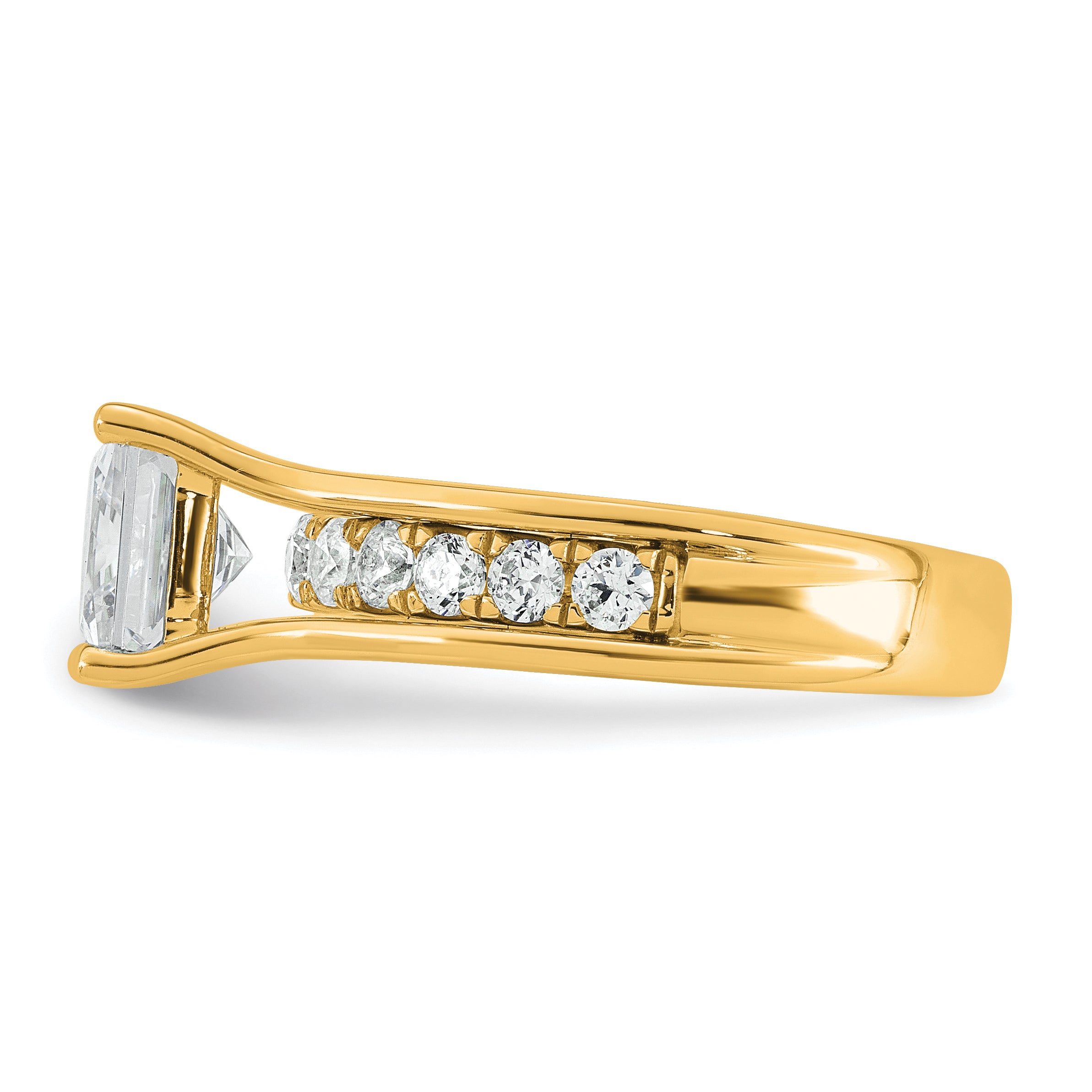 14k 3 1/6 carat Lab Grown Diamond VS+ F+ Princess Complete Engagement Ring