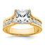 14k 3 1/6 carat Certified Lab Grown Diamond VS+ F+ Princess Complete Engagement Ring