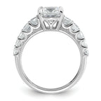 14k White Gold 3 3/8 carat Lab Grown Diamond VS+ F+ Cushion Complete Engagement Ring