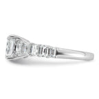 14k White Gold 3 3/8 carat Lab Grown Diamond VS+ F+ Cushion Complete Engagement Ring