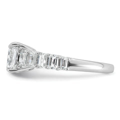 14k White Gold 3 3/8 carat Lab Grown Diamond VS+ F+ Cushion Complete Engagement Ring