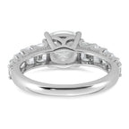 14k White Gold 3 3/8 carat Lab Grown Diamond VS+ F+ Cushion Complete Engagement Ring